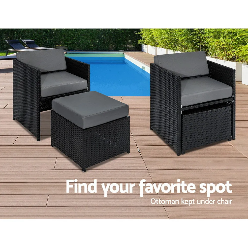 13-Piece Outdoor Wicker Dining Set w/ Cushions - Gardeon