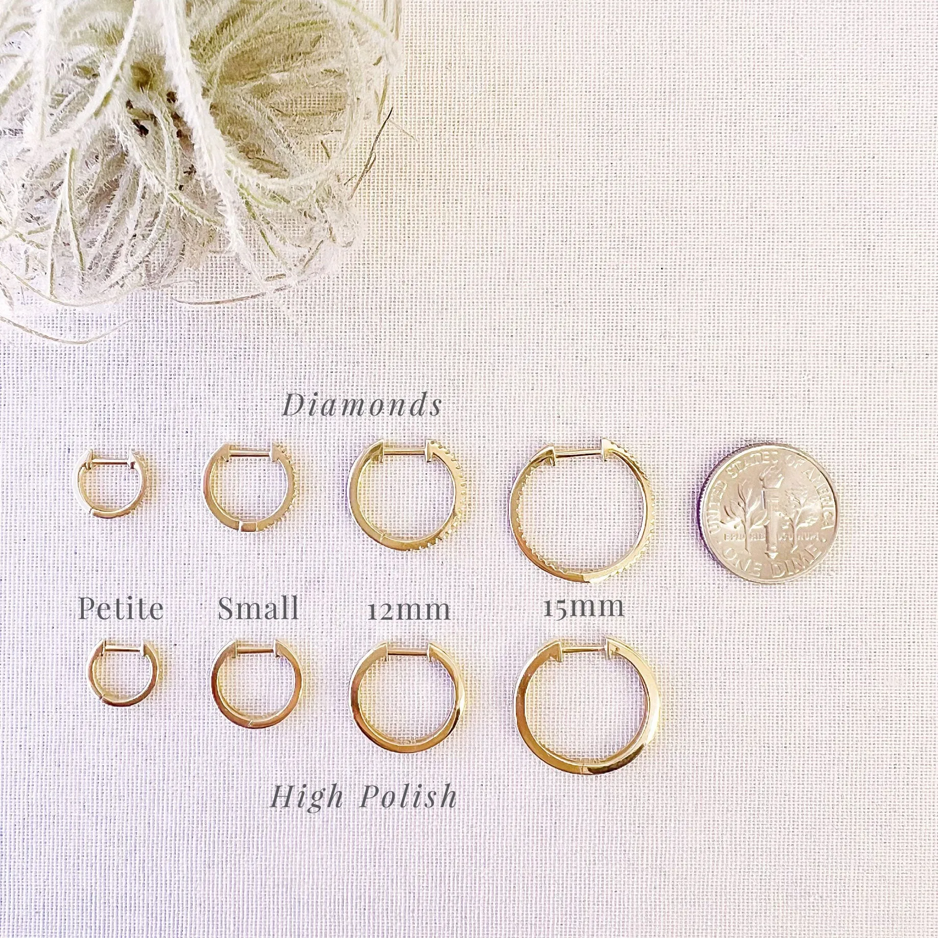 15mm High Polish 14k Gold Huggies