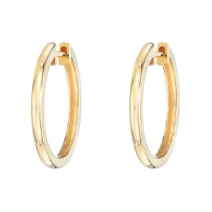15mm High Polish 14k Gold Huggies
