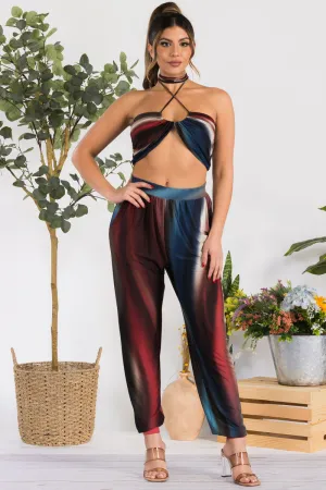 2403 - 2PC CROP TOP AND PANT SET