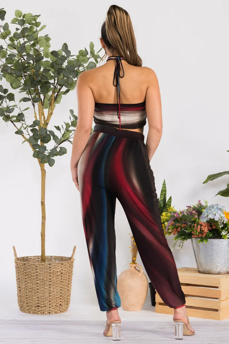 2403 - 2PC CROP TOP AND PANT SET