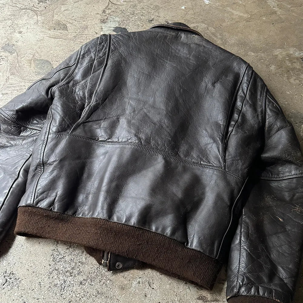 60's～ HORSELAND A-2 type レザーフライトジャケット USA製 240223