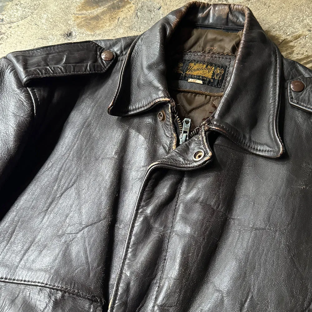 60's～ HORSELAND A-2 type レザーフライトジャケット USA製 240223