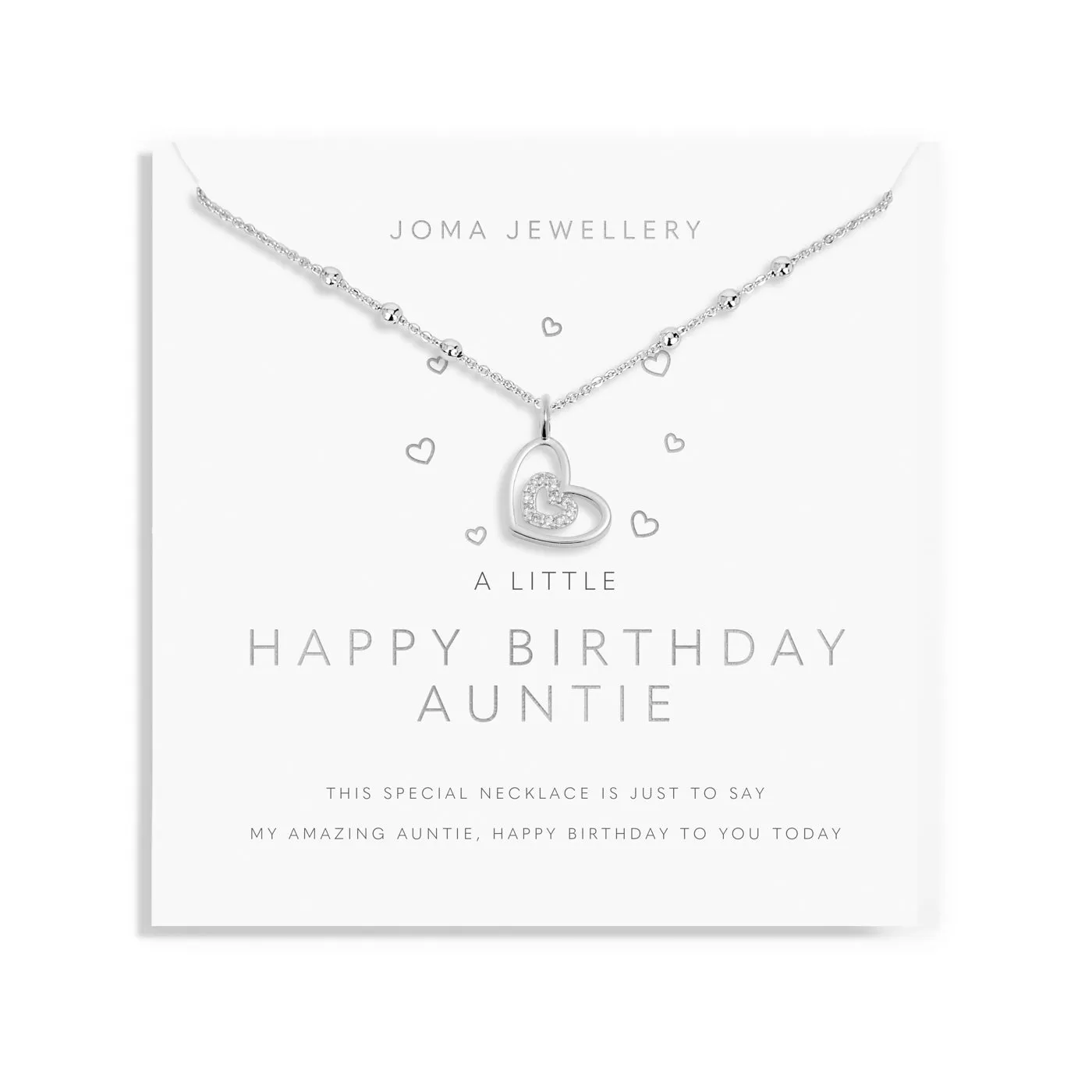 A Little Happy Birthday Auntie Silver Plated Necklace 7811