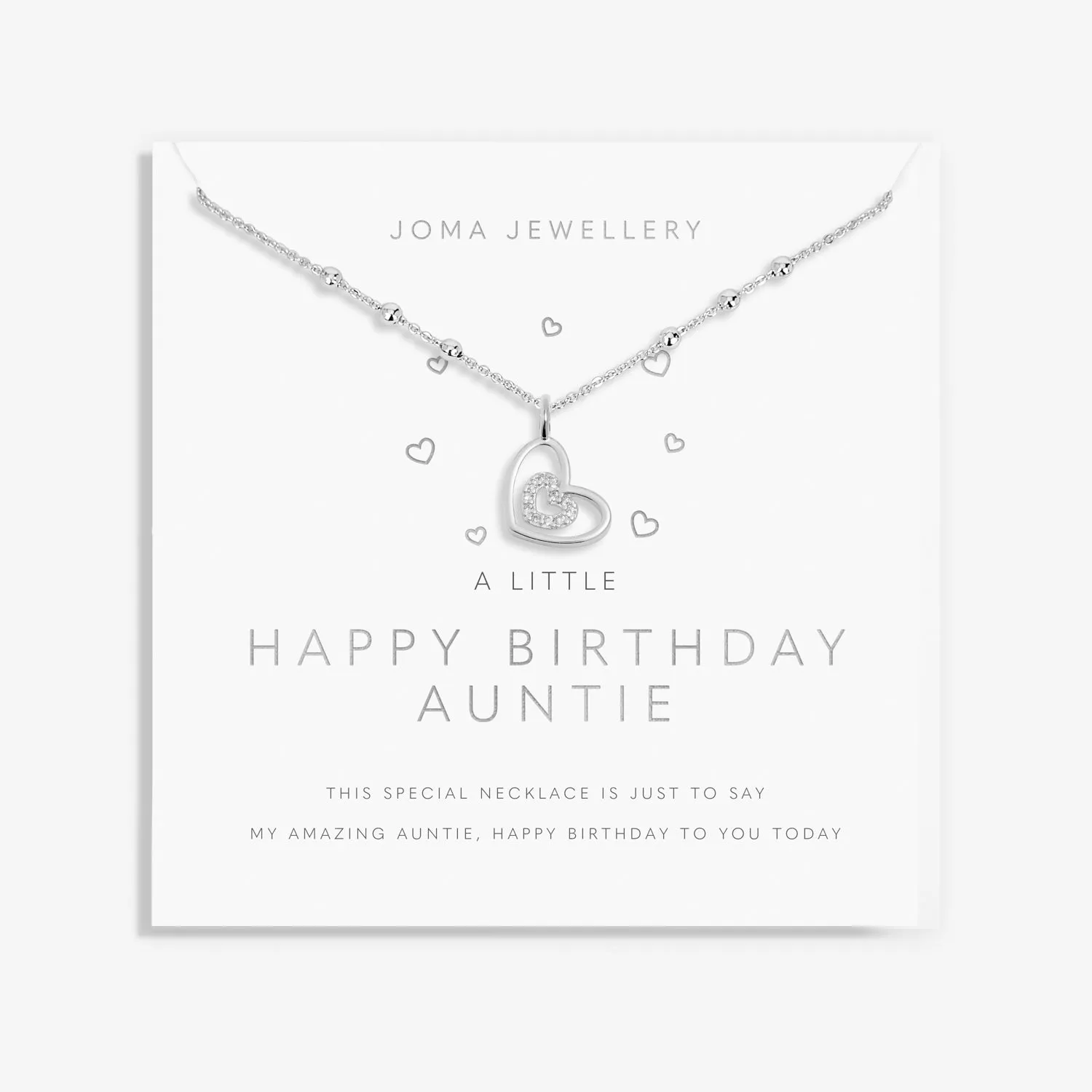 A Little Happy Birthday Auntie Silver Plated Necklace 7811
