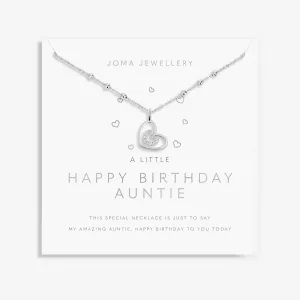 A Little Happy Birthday Auntie Silver Plated Necklace 7811