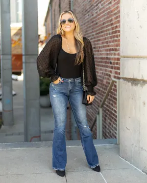 Abilene Swiss Dot Balloon Sleeve Bodysuit
