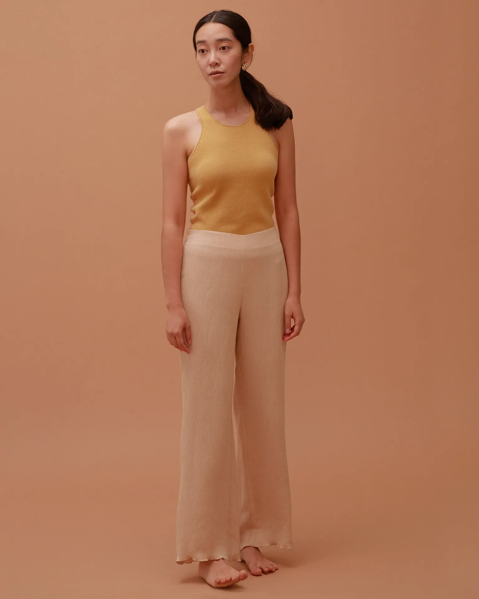 Accordion Pants / Sand Beige