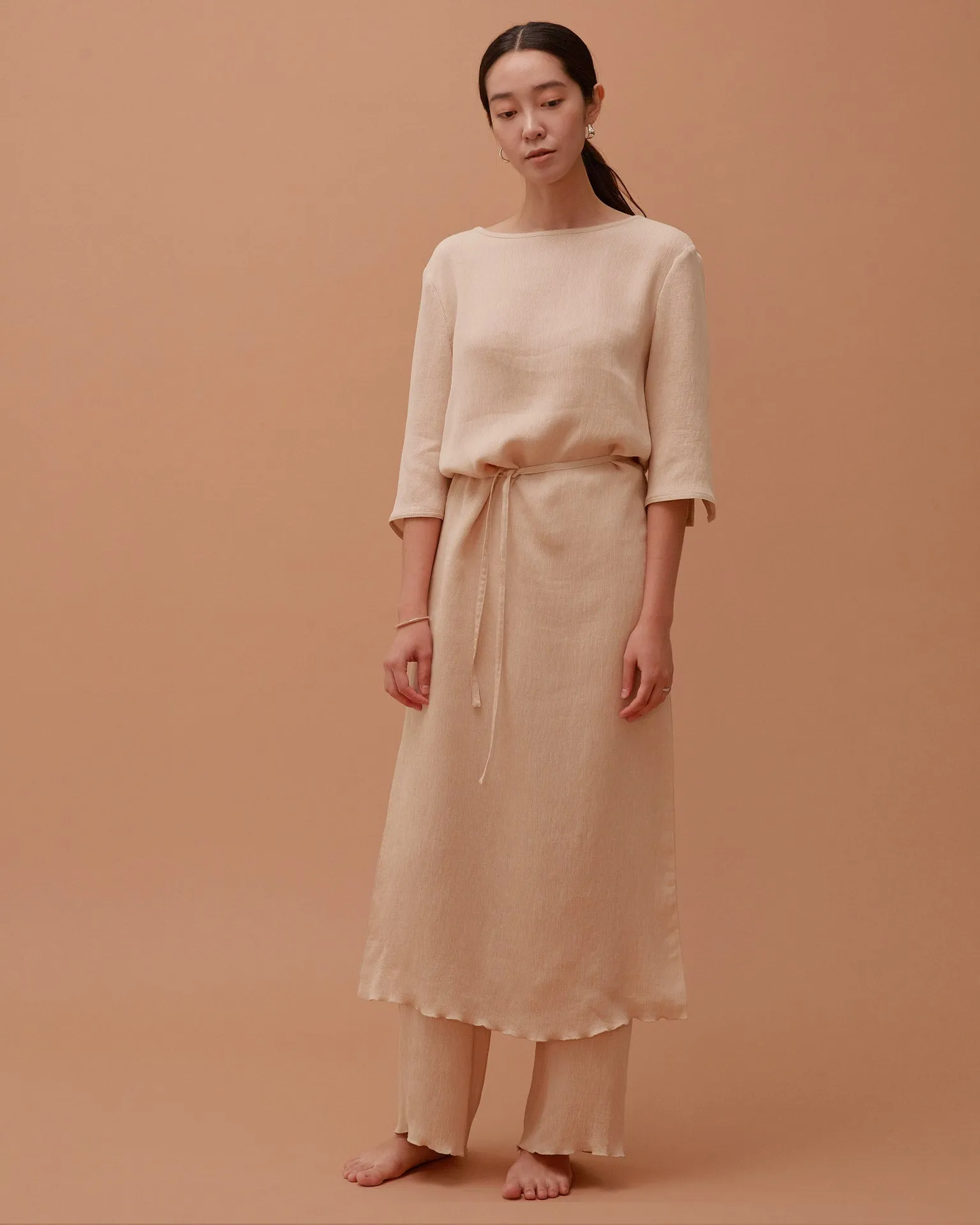 Accordion Pants / Sand Beige