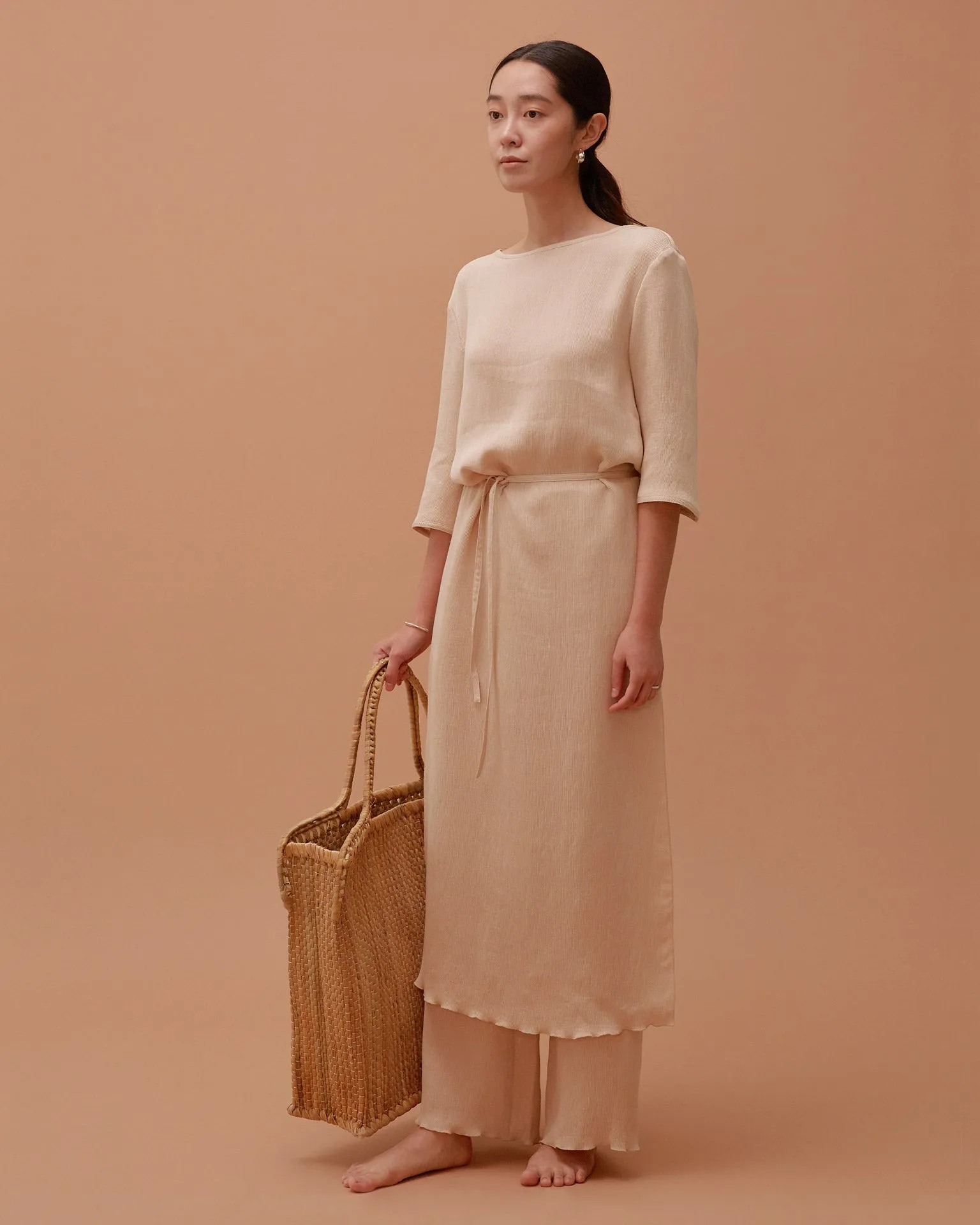 Accordion Pants / Sand Beige