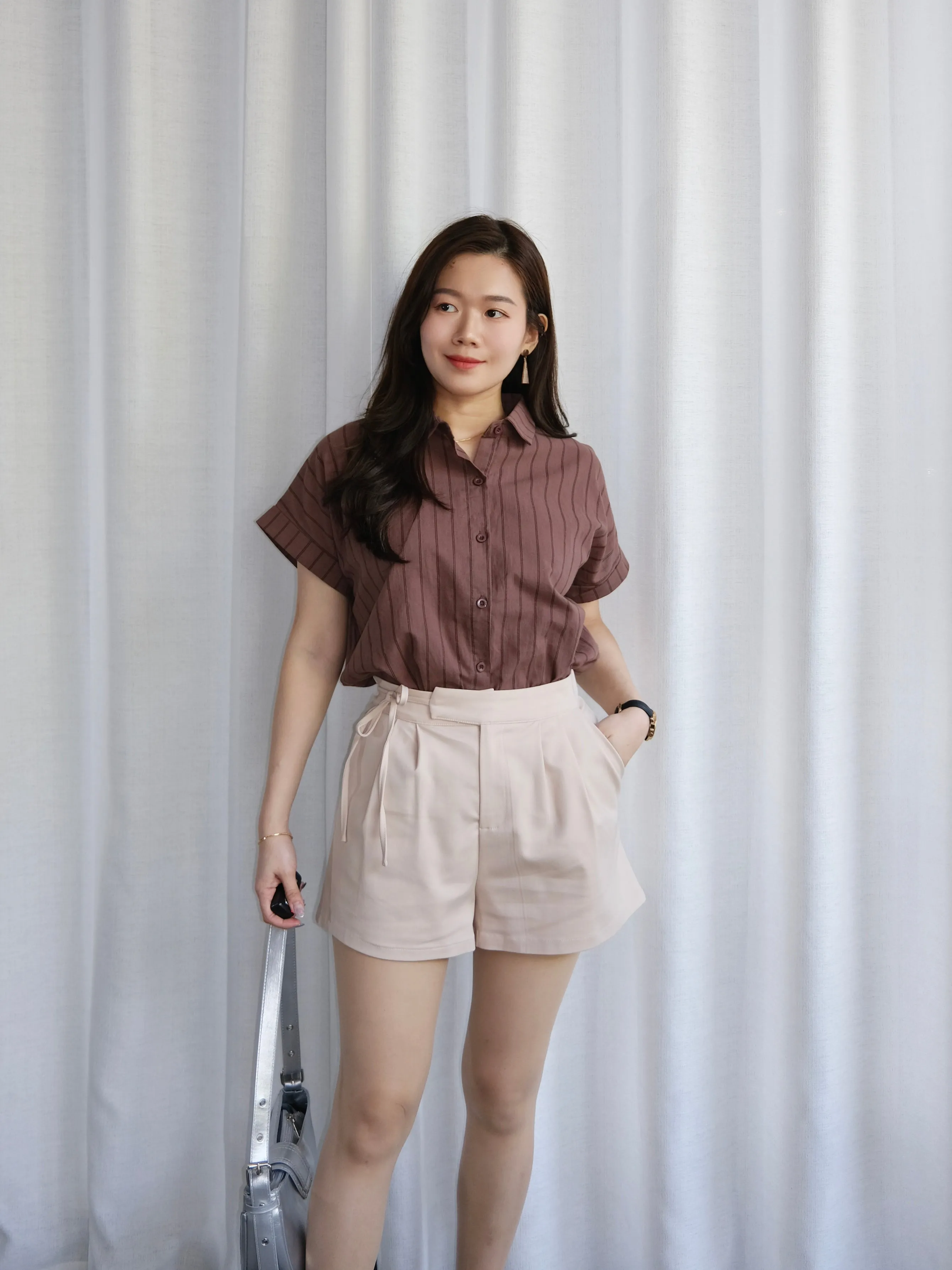 ACEWIN Tie Waist Premium High Waist Shorts (Size S-XXL) 501780
