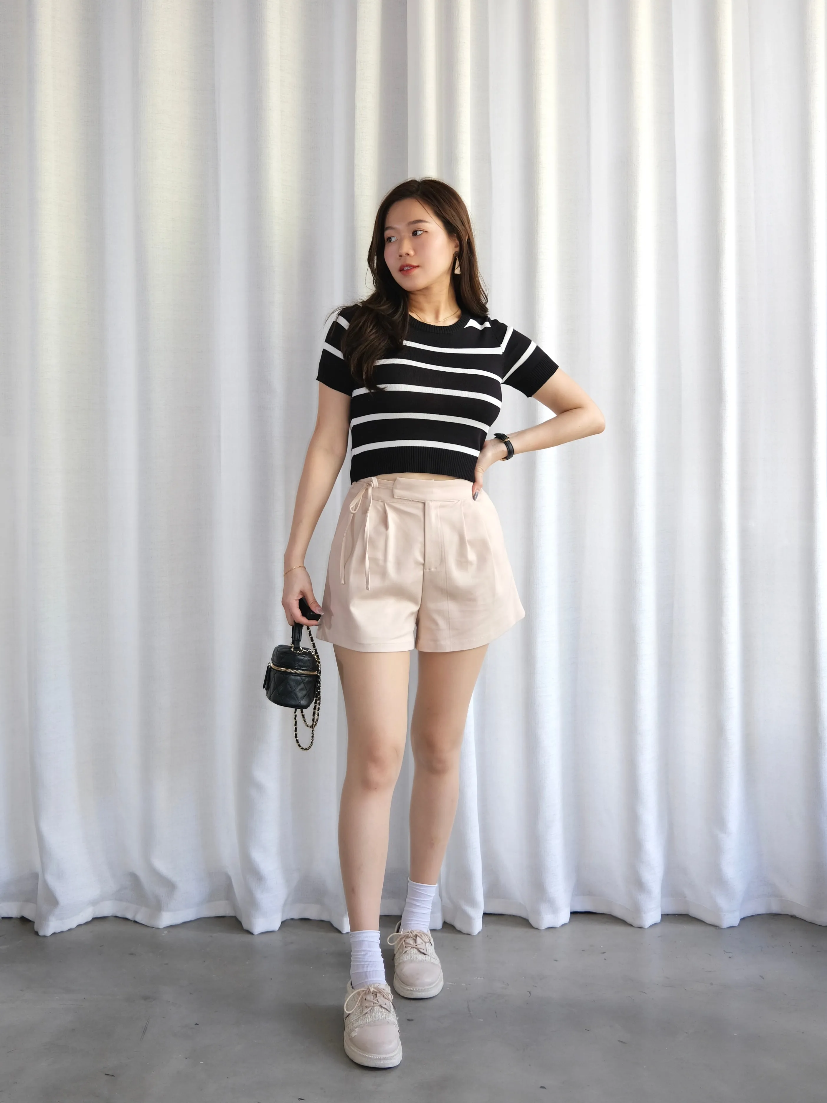 ACEWIN Tie Waist Premium High Waist Shorts (Size S-XXL) 501780