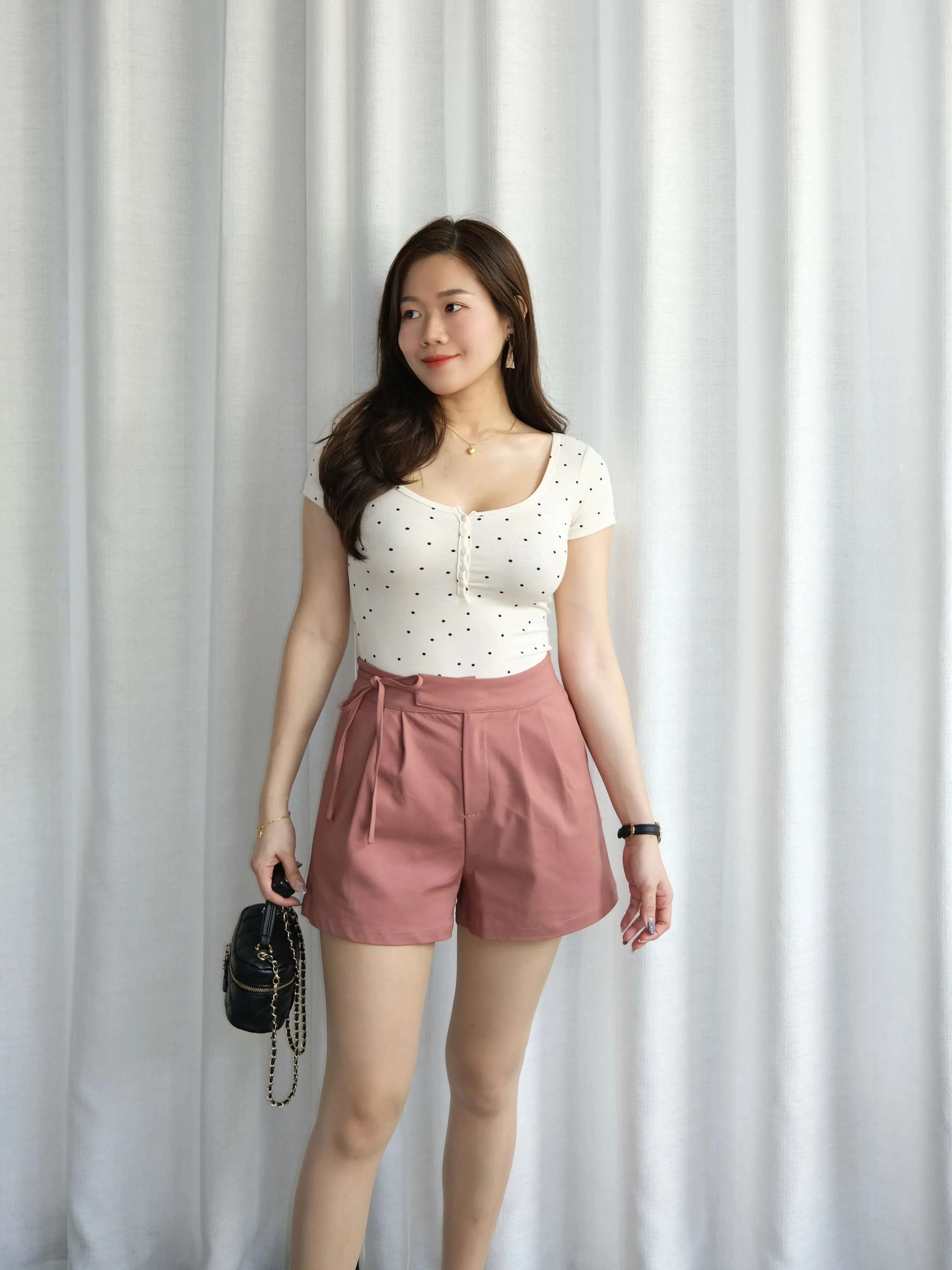 ACEWIN Tie Waist Premium High Waist Shorts (Size S-XXL) 501780