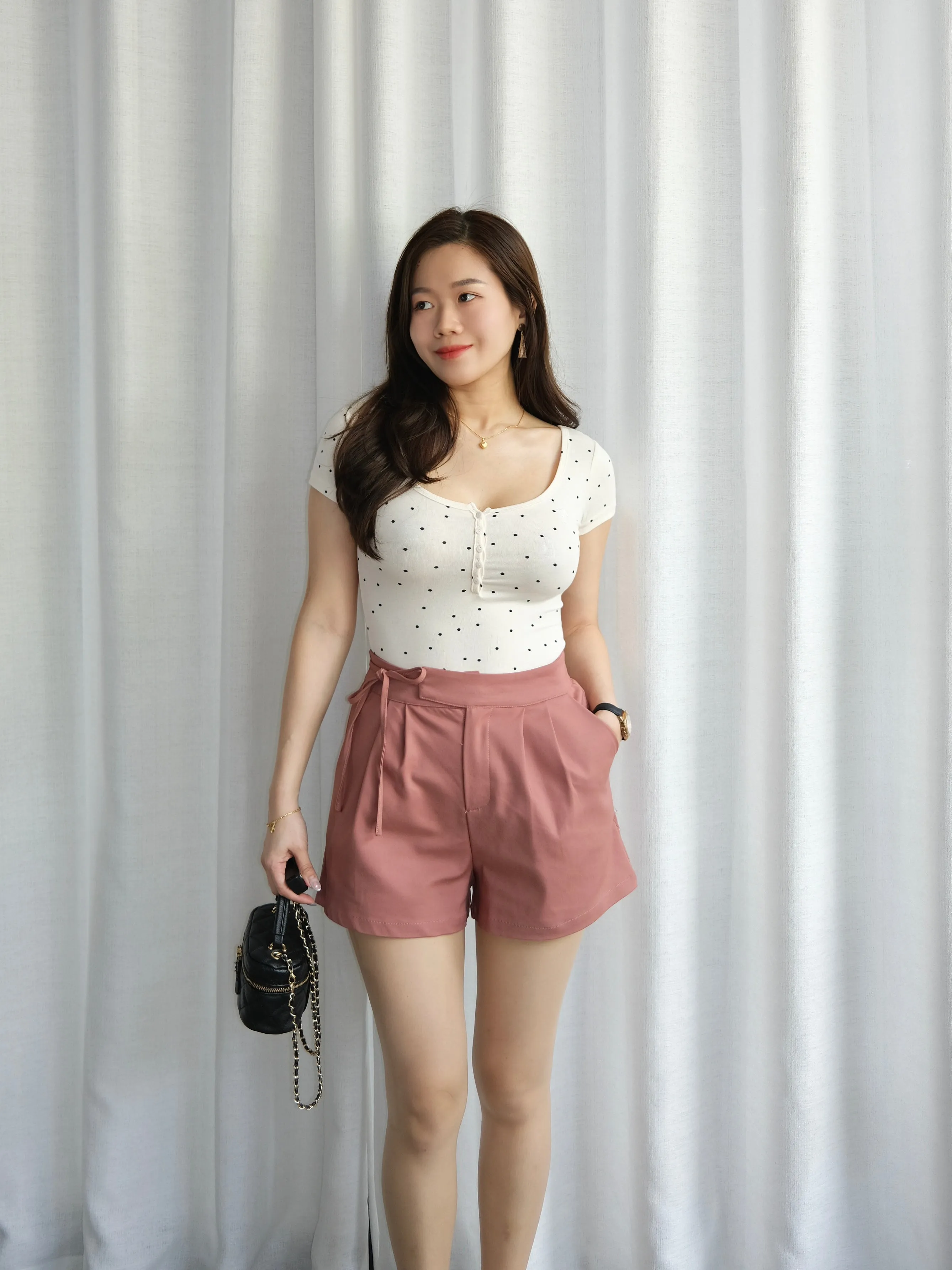 ACEWIN Tie Waist Premium High Waist Shorts (Size S-XXL) 501780