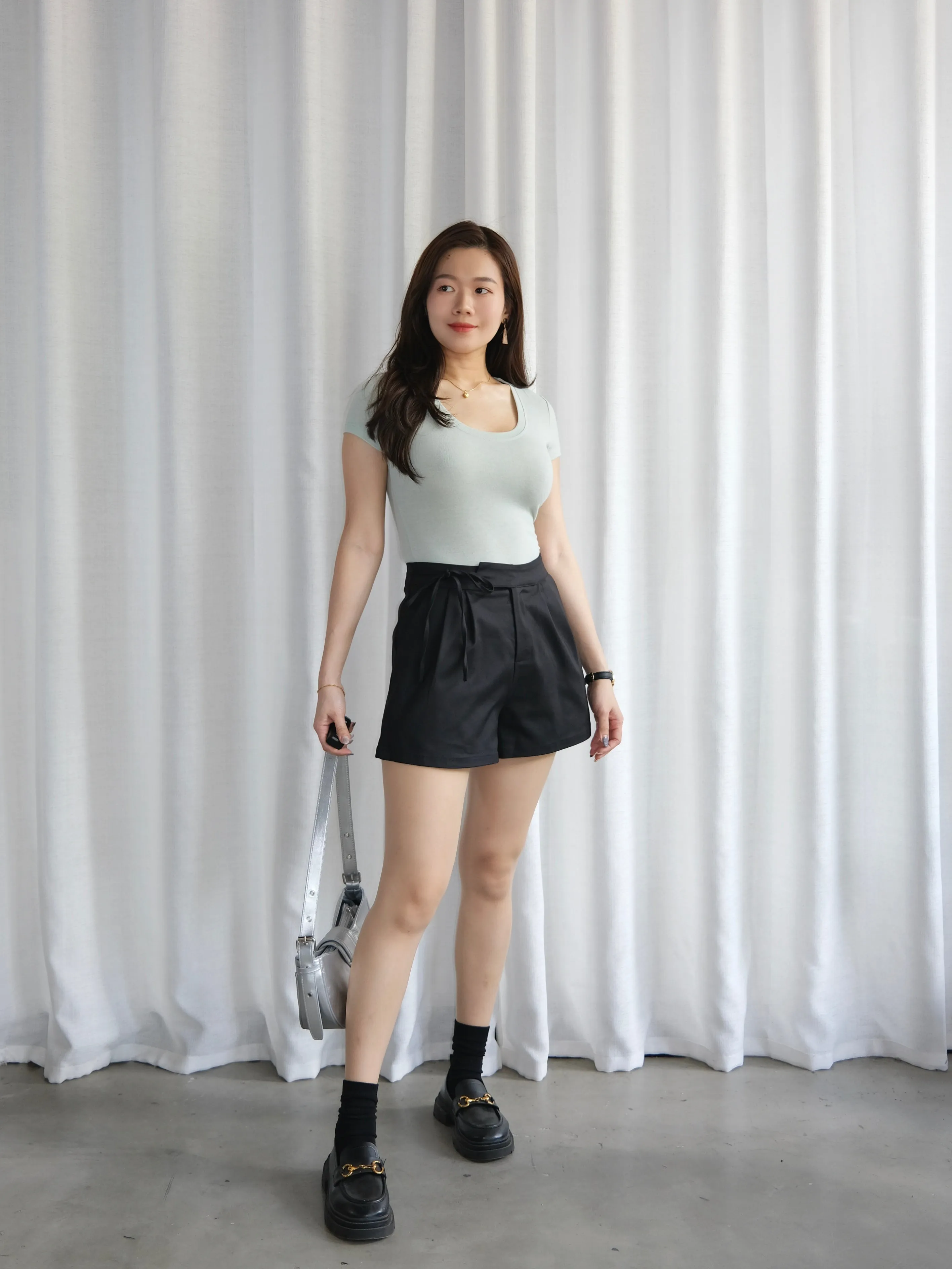 ACEWIN Tie Waist Premium High Waist Shorts (Size S-XXL) 501780