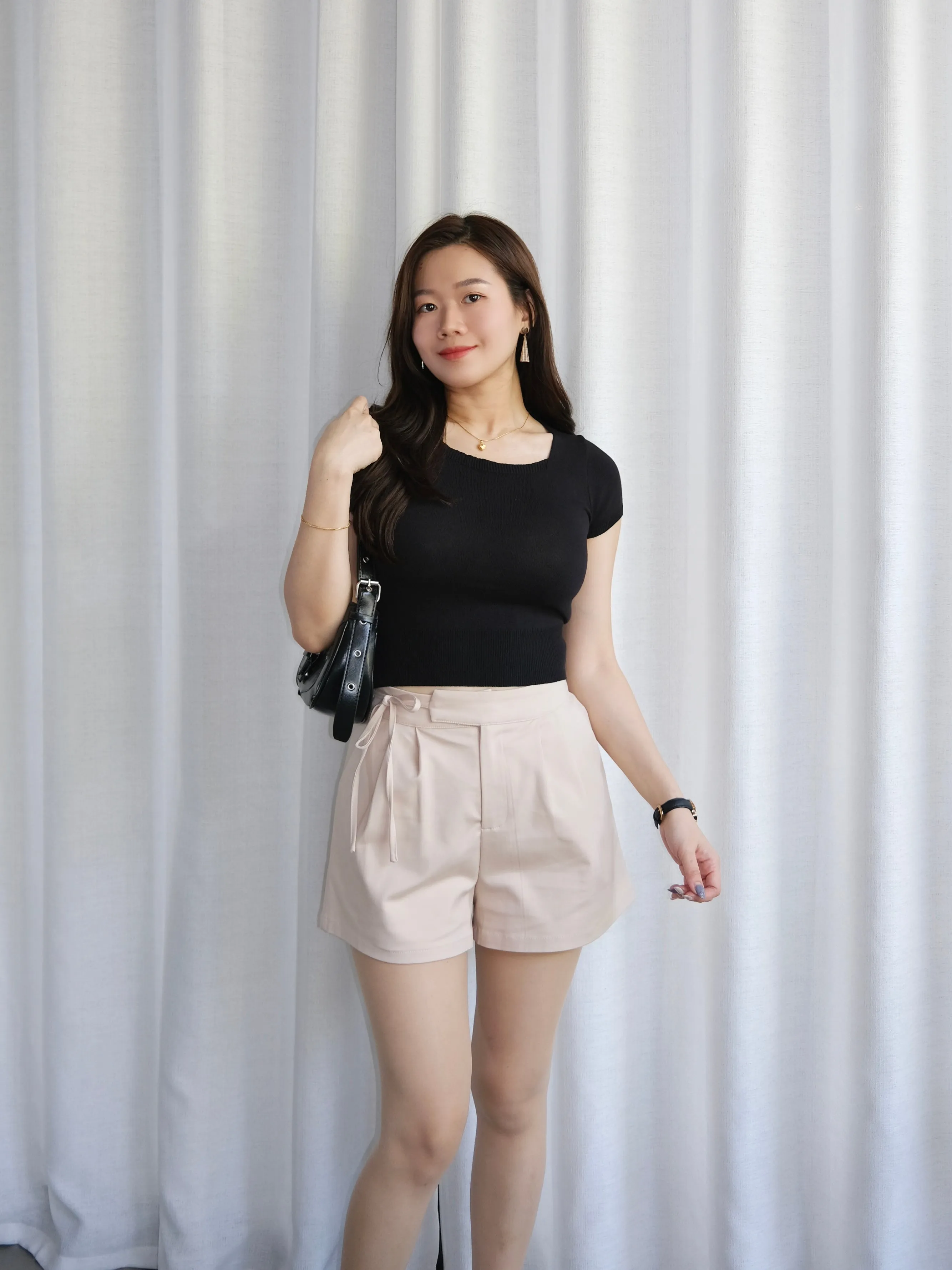 ACEWIN Tie Waist Premium High Waist Shorts (Size S-XXL) 501780