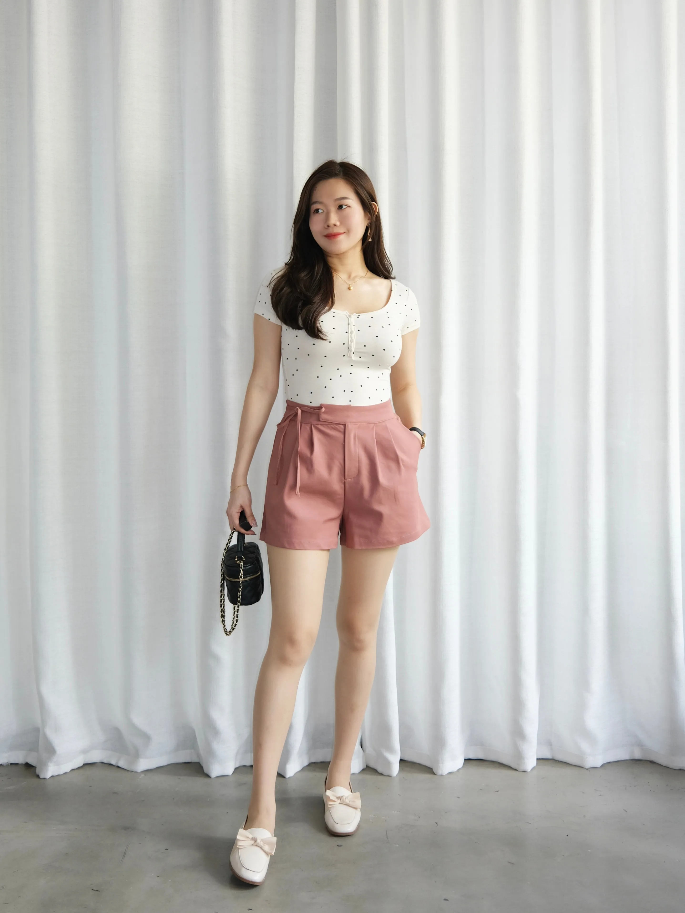 ACEWIN Tie Waist Premium High Waist Shorts (Size S-XXL) 501780