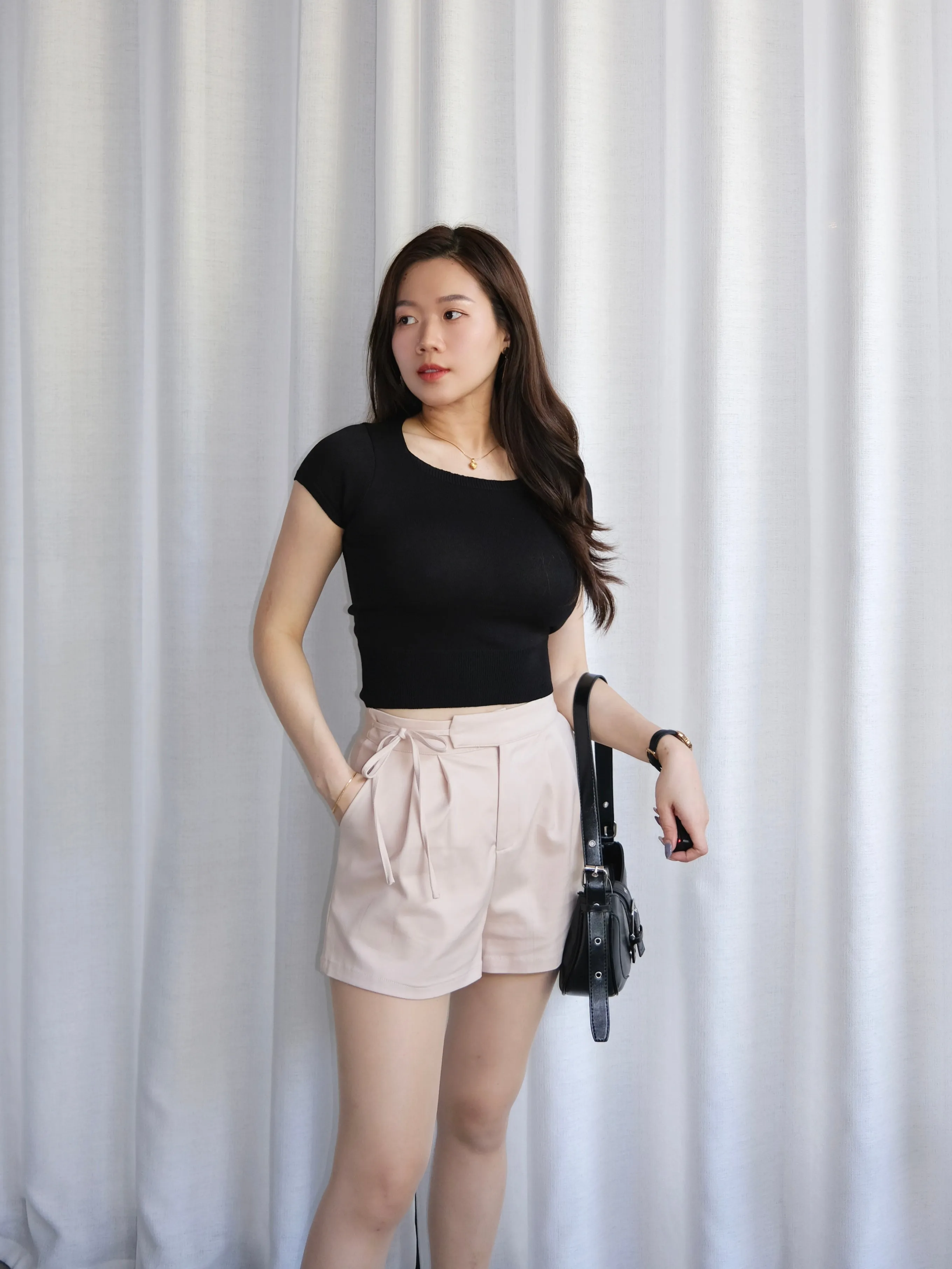 ACEWIN Tie Waist Premium High Waist Shorts (Size S-XXL) 501780