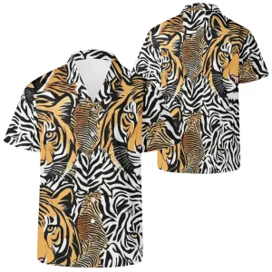 Animal Face Mens Casual Hawaiian Shirt|Resort Wear
