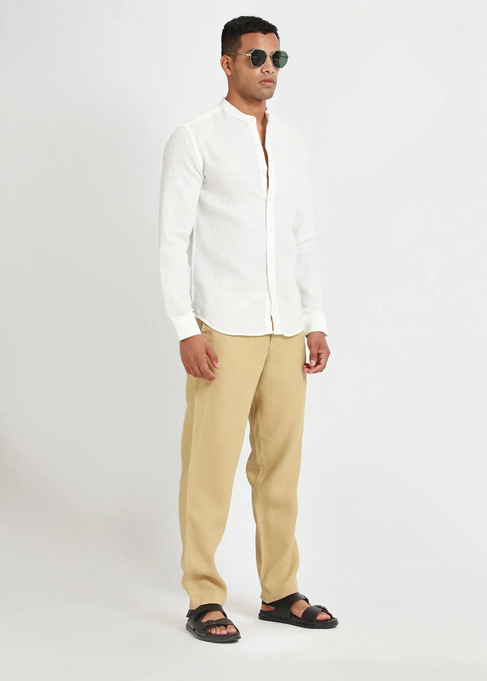 Arctic White Linen Shirt
