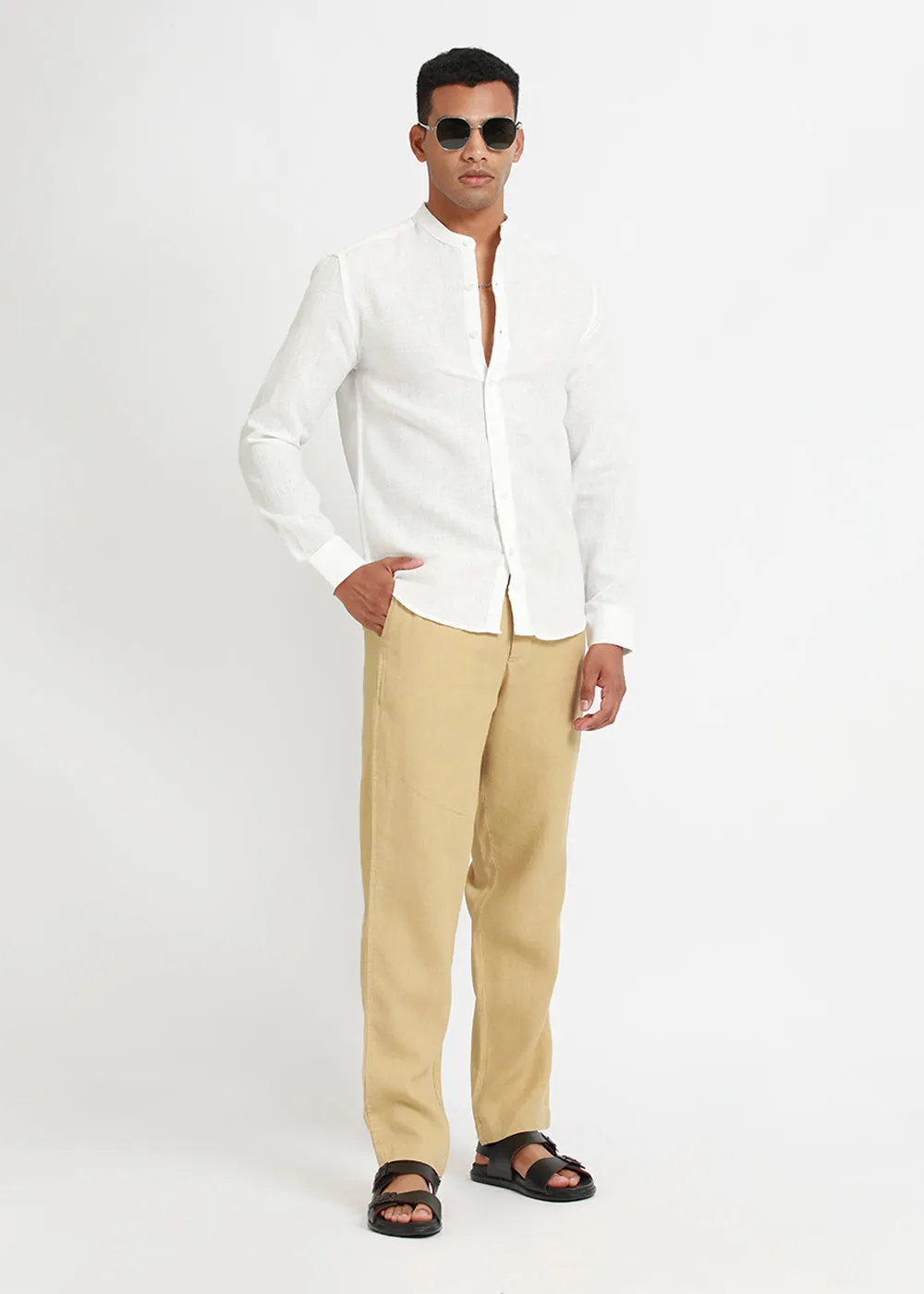 Arctic White Linen Shirt