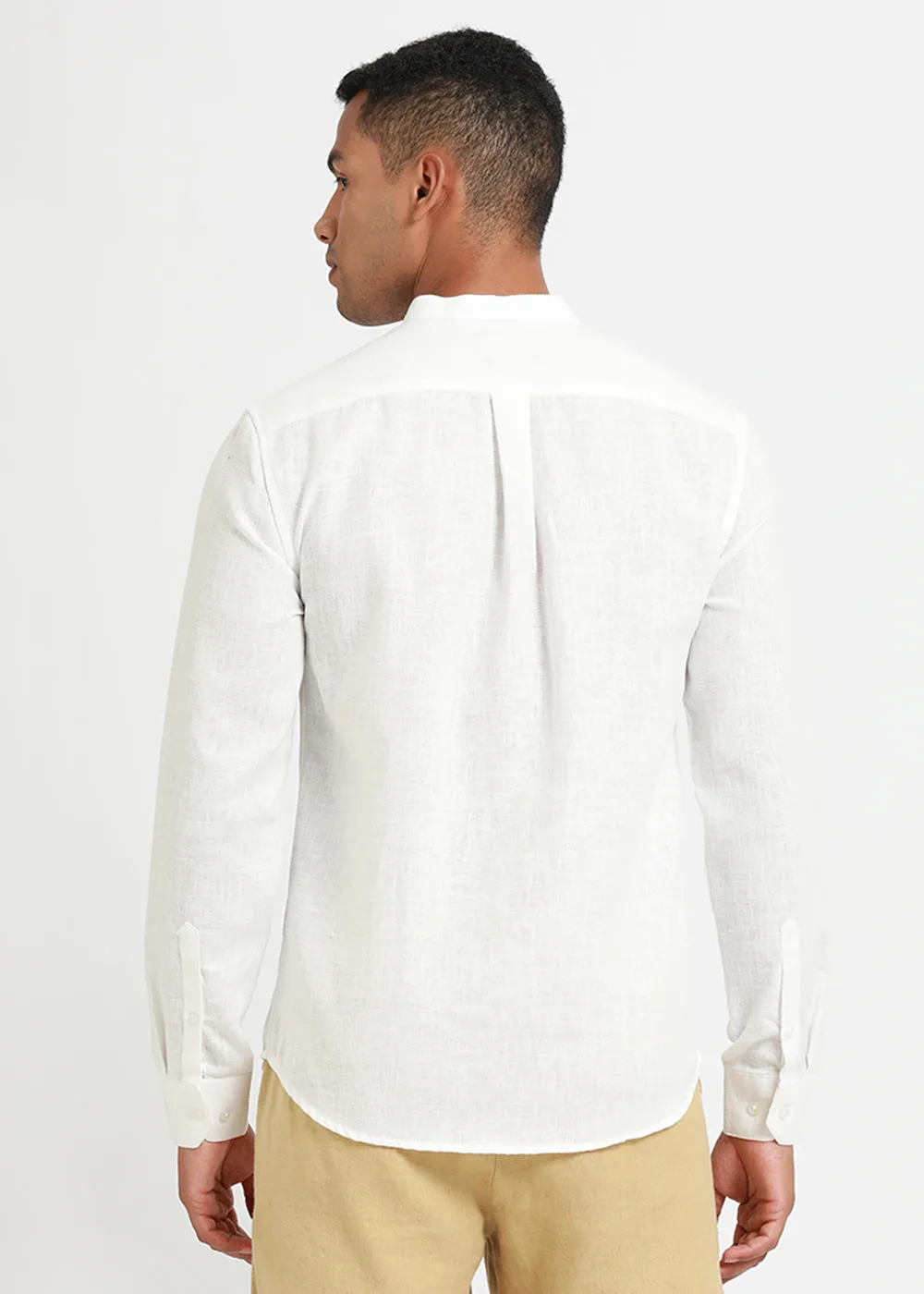 Arctic White Linen Shirt
