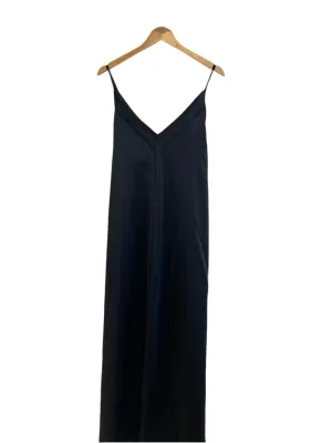 Audrina Satin Black Maxi Dress