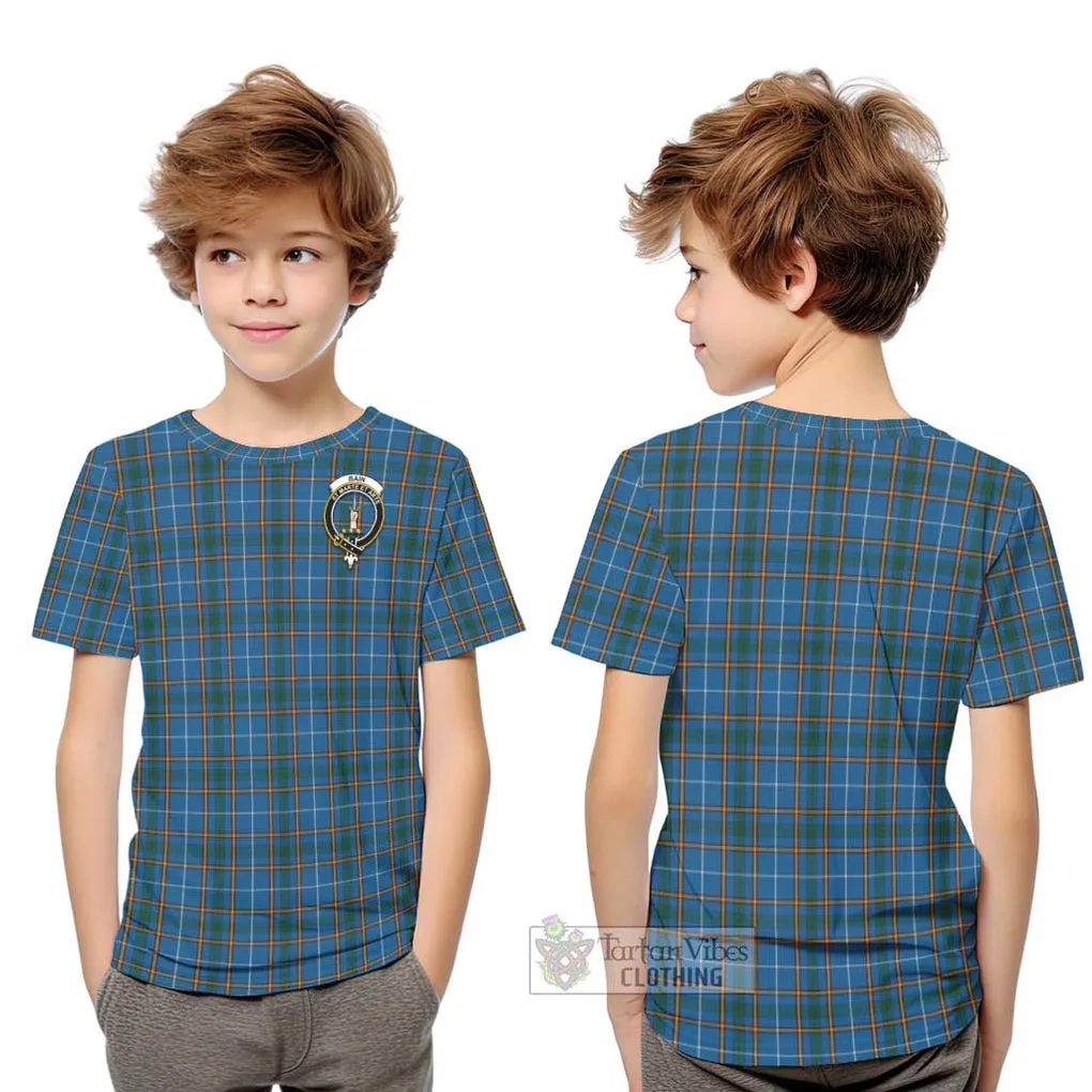 Bain Tartan Kid T-Shirt with Family Crest