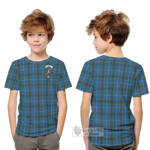 Bain Tartan Kid T-Shirt with Family Crest