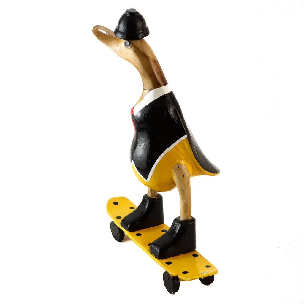 Bamboo Root Duck on Skateboard