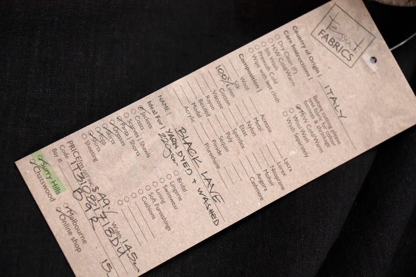 Black Lave Linen