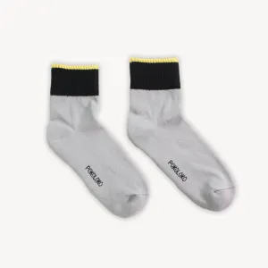 Block Pima Socks - Grey/Black