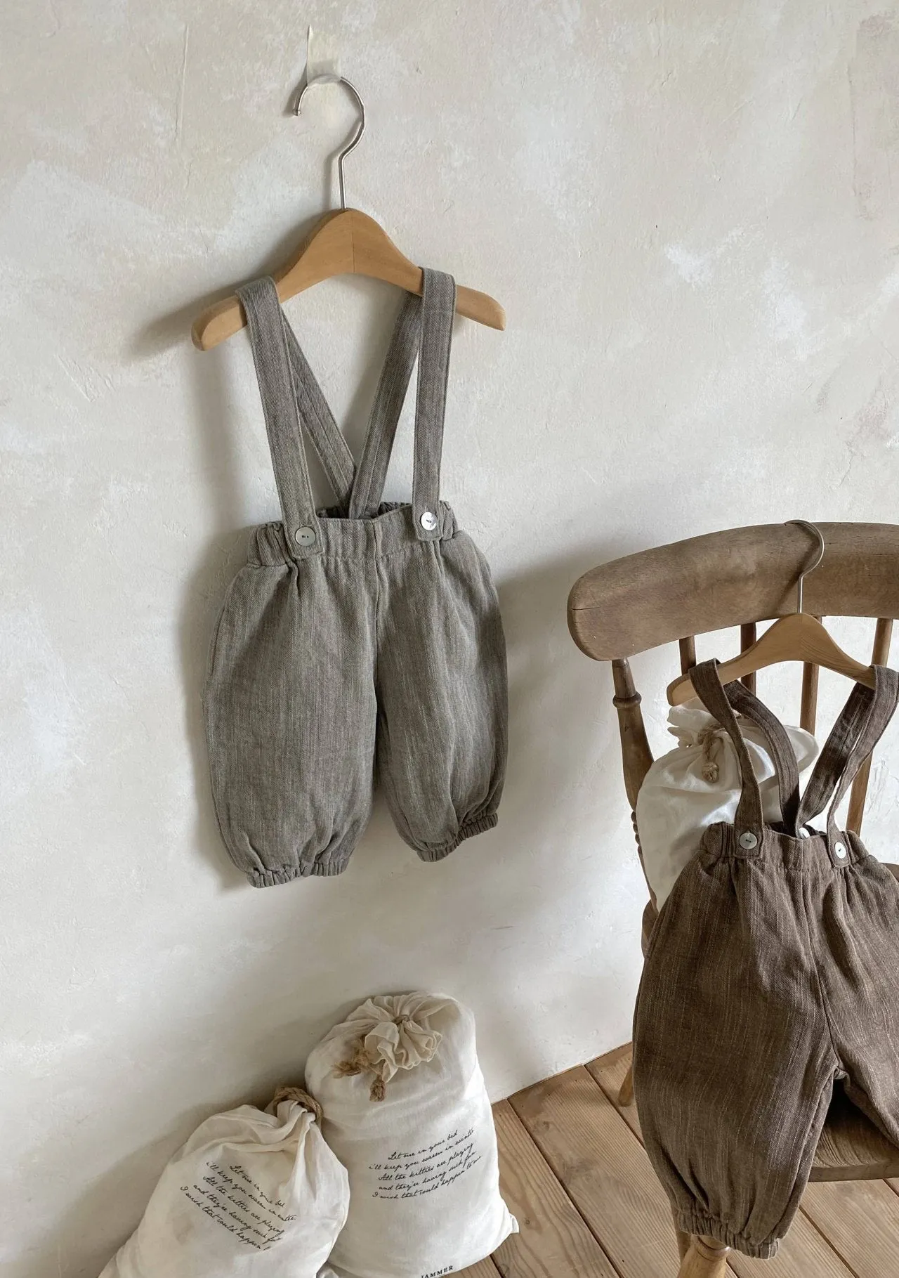 Button Suspender Pants _ 2 Colours