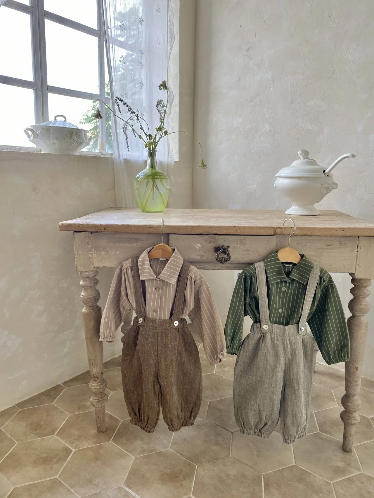 Button Suspender Pants _ 2 Colours
