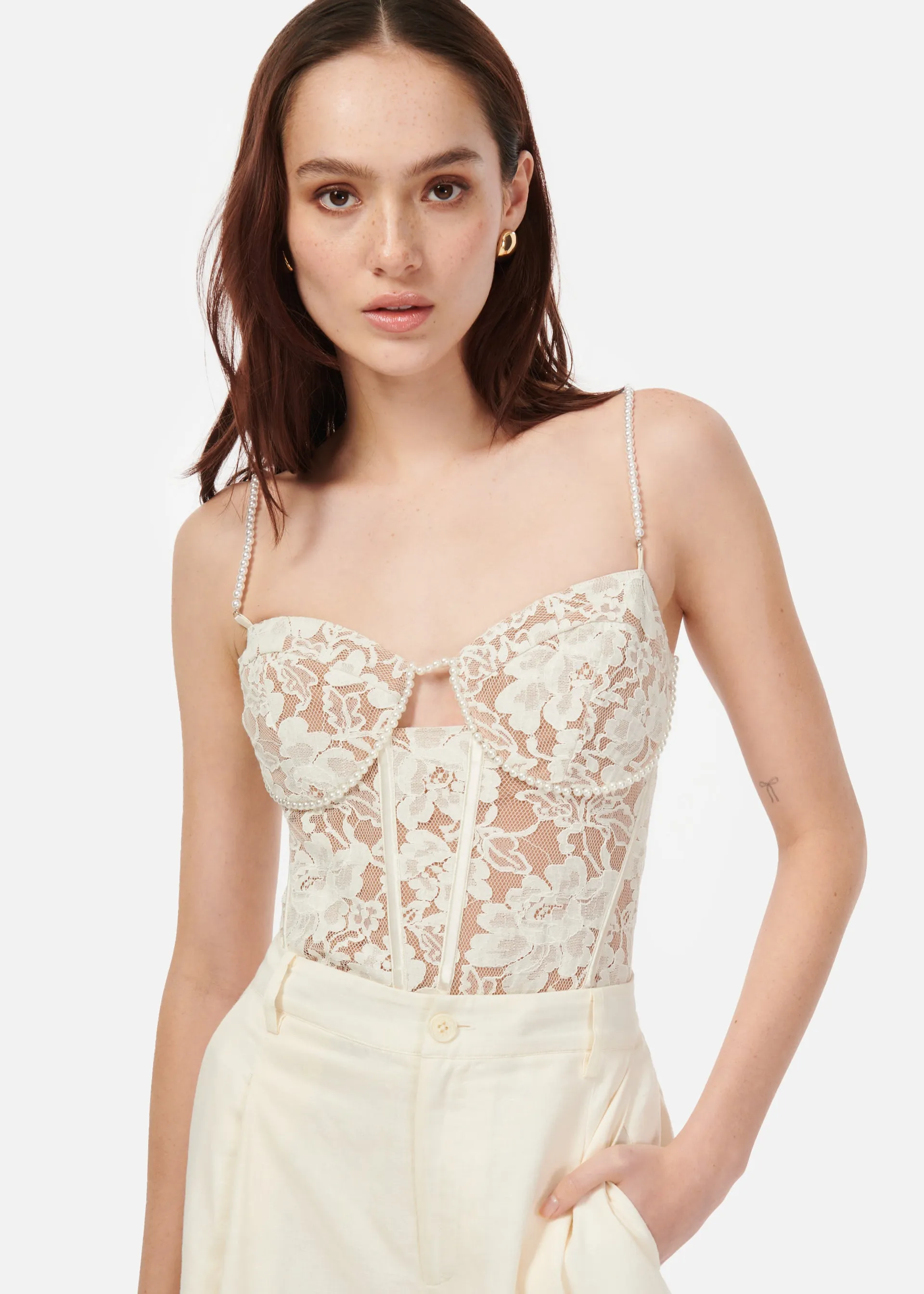CAMI NYC Delmara Bodysuit - Ceramic