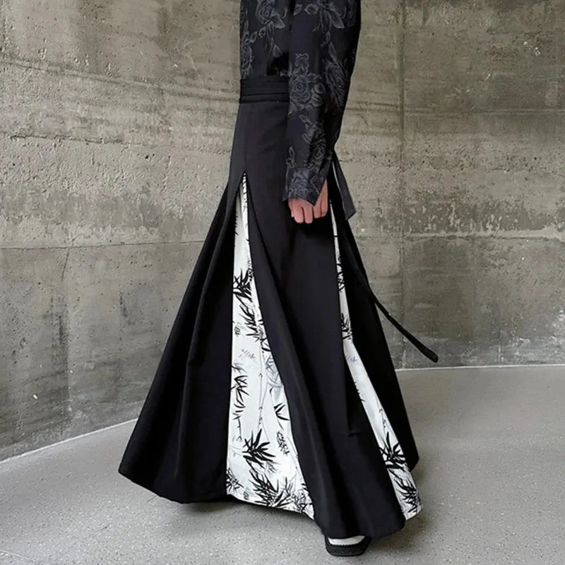 Casual Patchwork Chinese Style Loose Pants