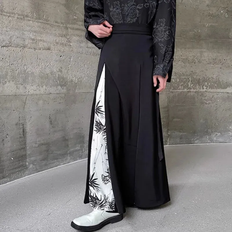 Casual Patchwork Chinese Style Loose Pants