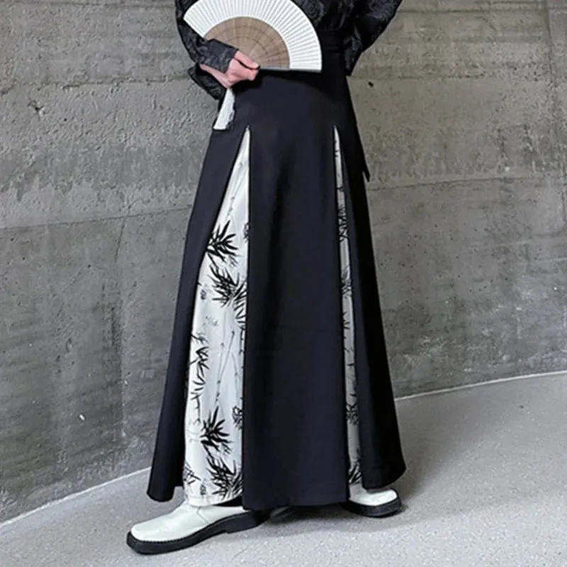Casual Patchwork Chinese Style Loose Pants