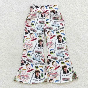 Christmas baby girl screen print bell bottom pants P0235