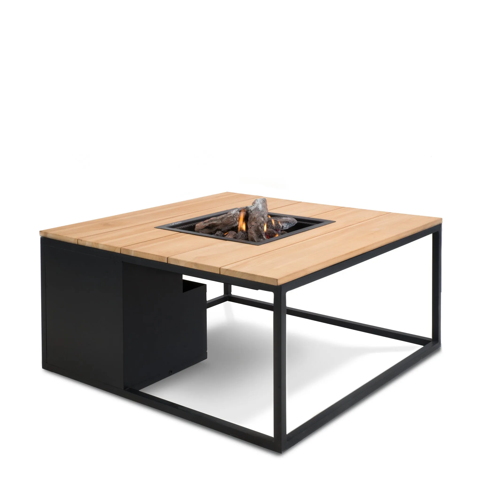 Cosiloft 100 Black and Teak Fire Pit Table