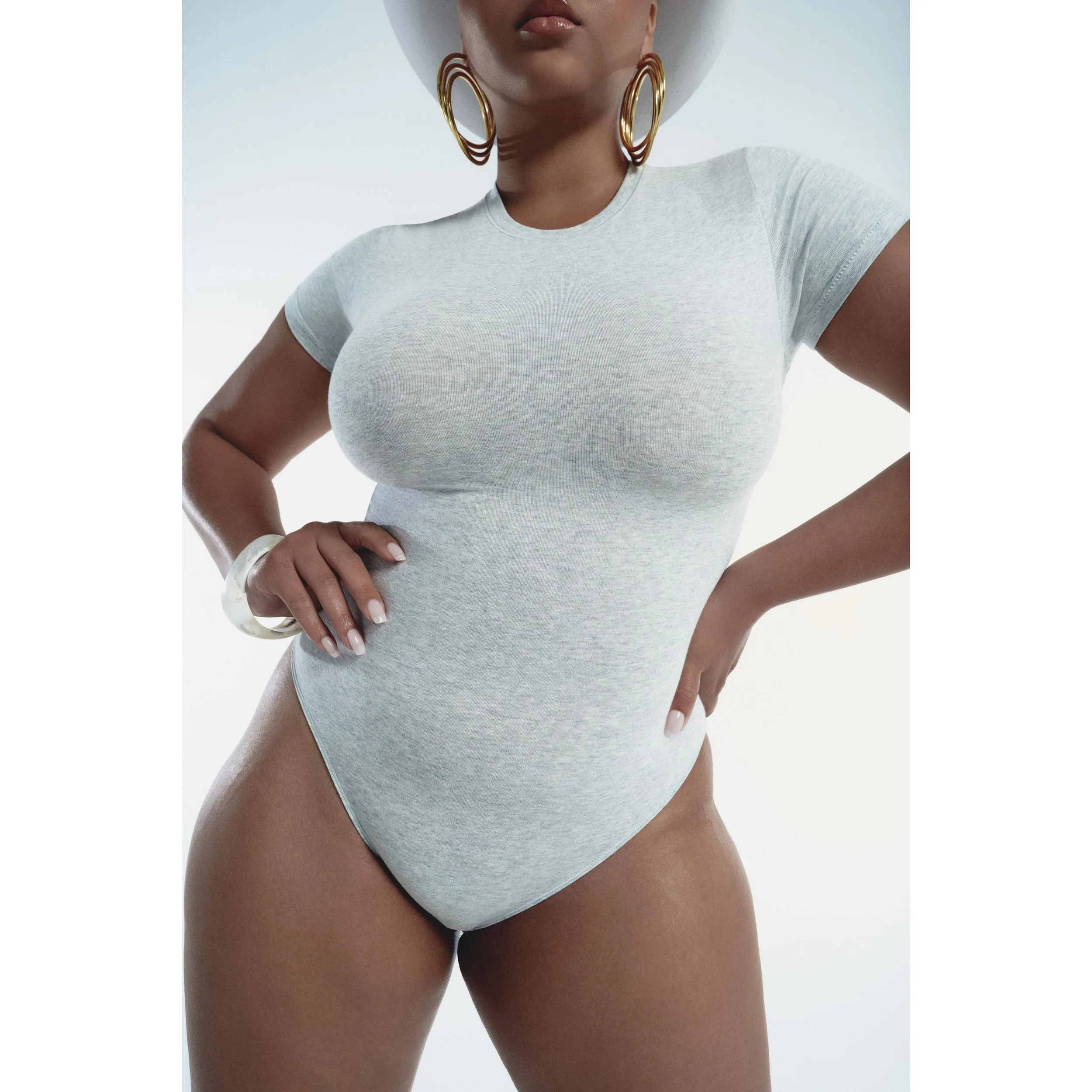 COTTON JERSEY T-SHIRT BODYSUIT | DEEP SEA