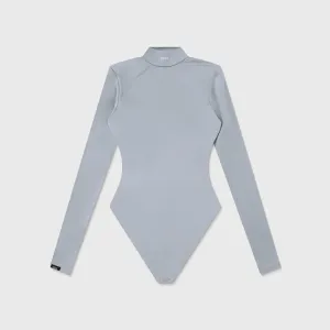 Cut-Out Back Bodysuit - Light Gray