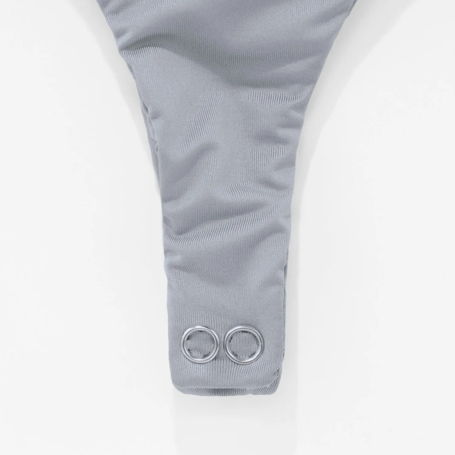 Cut-Out Back Bodysuit - Light Gray