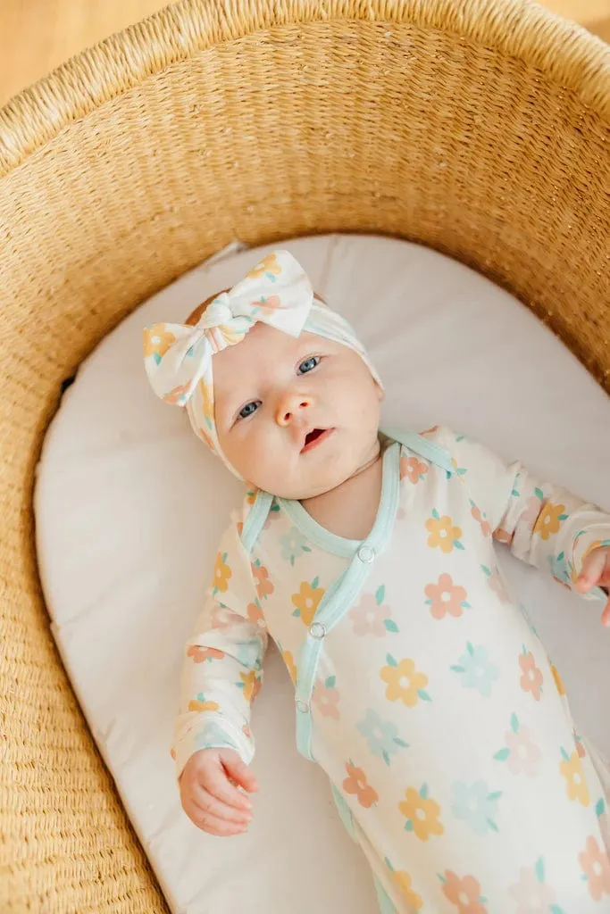 Daisy Knit Headband Bow