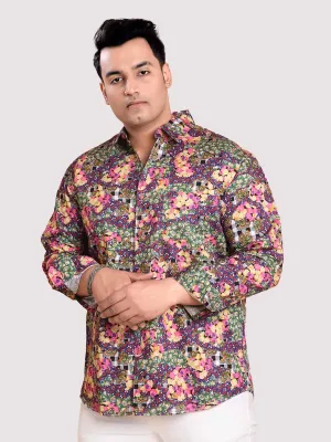 Daisy Patch Digital Printed Shirt Men's Plus Size