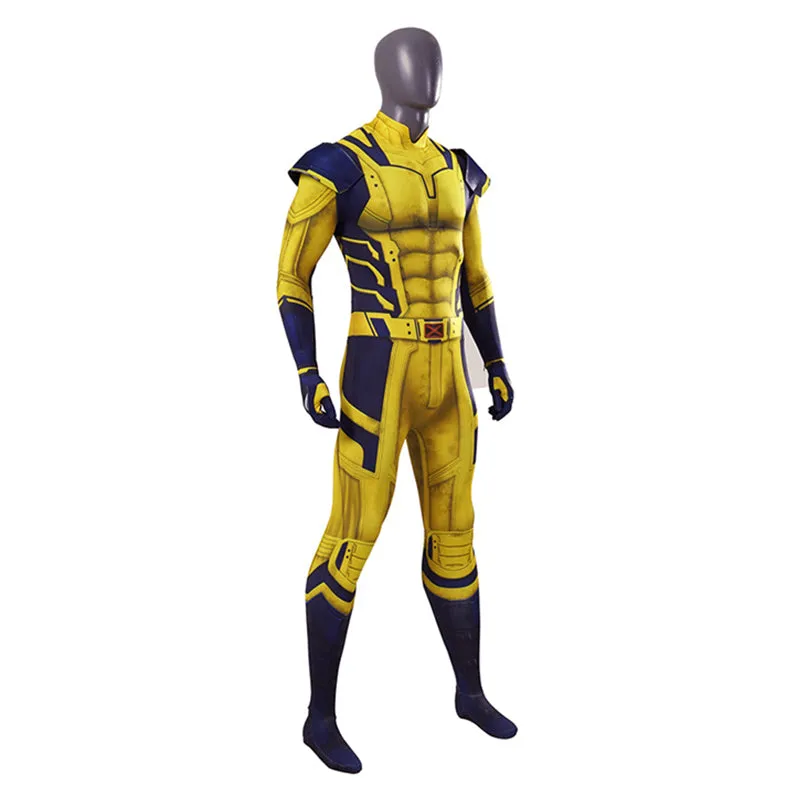 Deadpool 3 Wolverine Cosplay Costume Captain America Superhero Wolverine Jumpsuit With Claw Prop