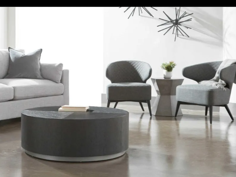 Durable Round Coffee Table 45CM, Concrete Fiberglass, Tablua
