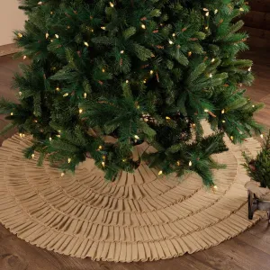 Festive Natural Burlap Ruffled Tree Skirt