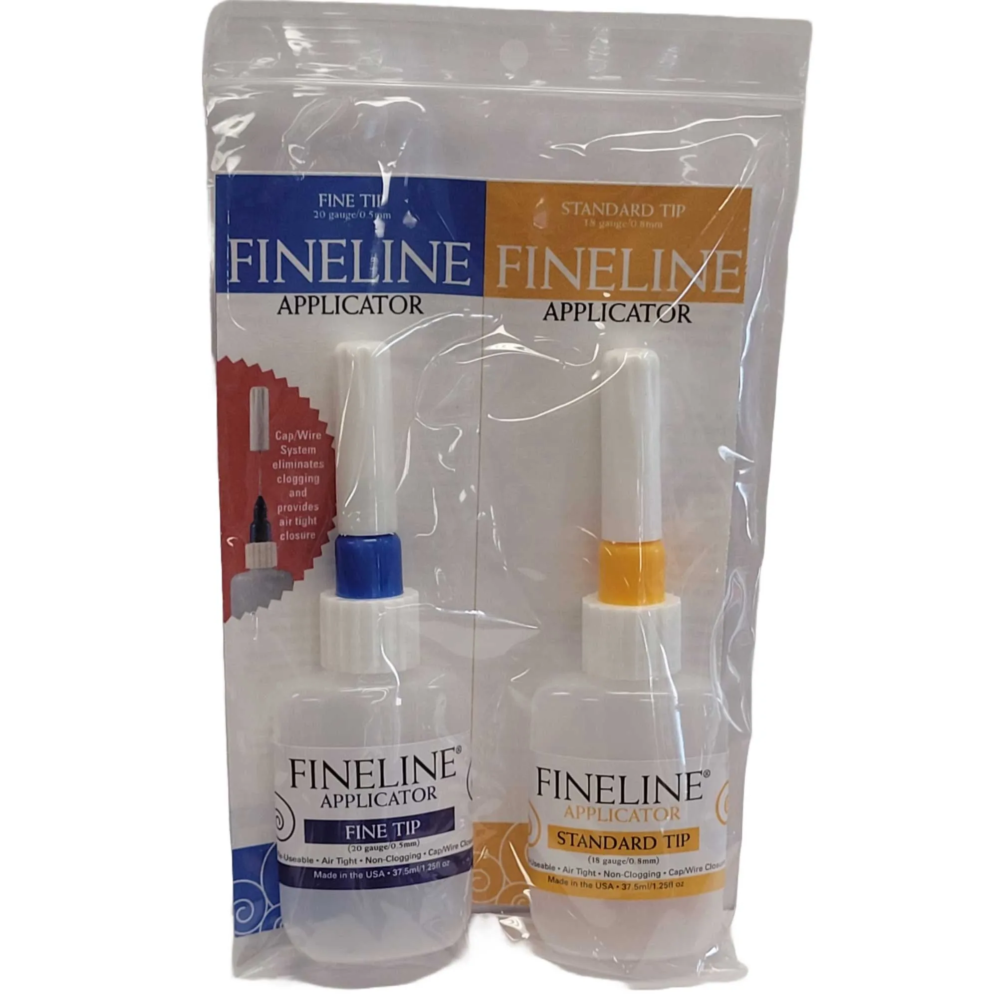 Fineline Slip/Underglaze Oval Bottle Applicator, 2 Pack - 20ga & 18ga Tip