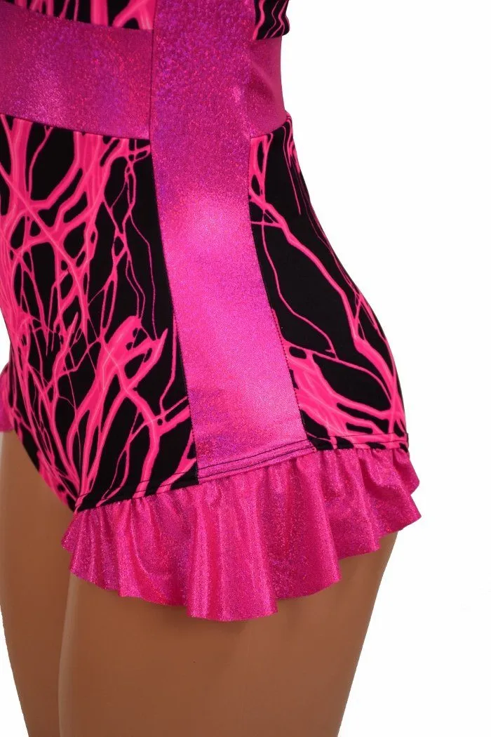Flip Sleeve Paneled Lightning Romper